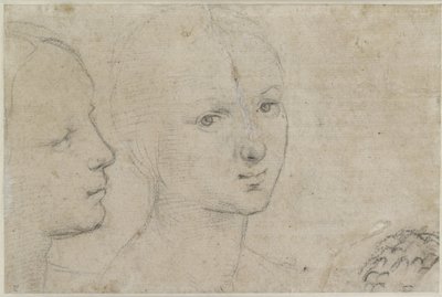 Two Studies of the Head of a Young Woman by Raffaello Sanzio Raphael